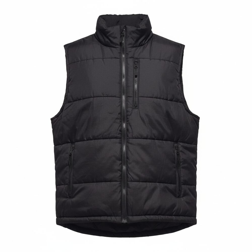 Outdoor Life Puffer Vest Large Mens Black Sleeveless Padded Quilted Jacket EX